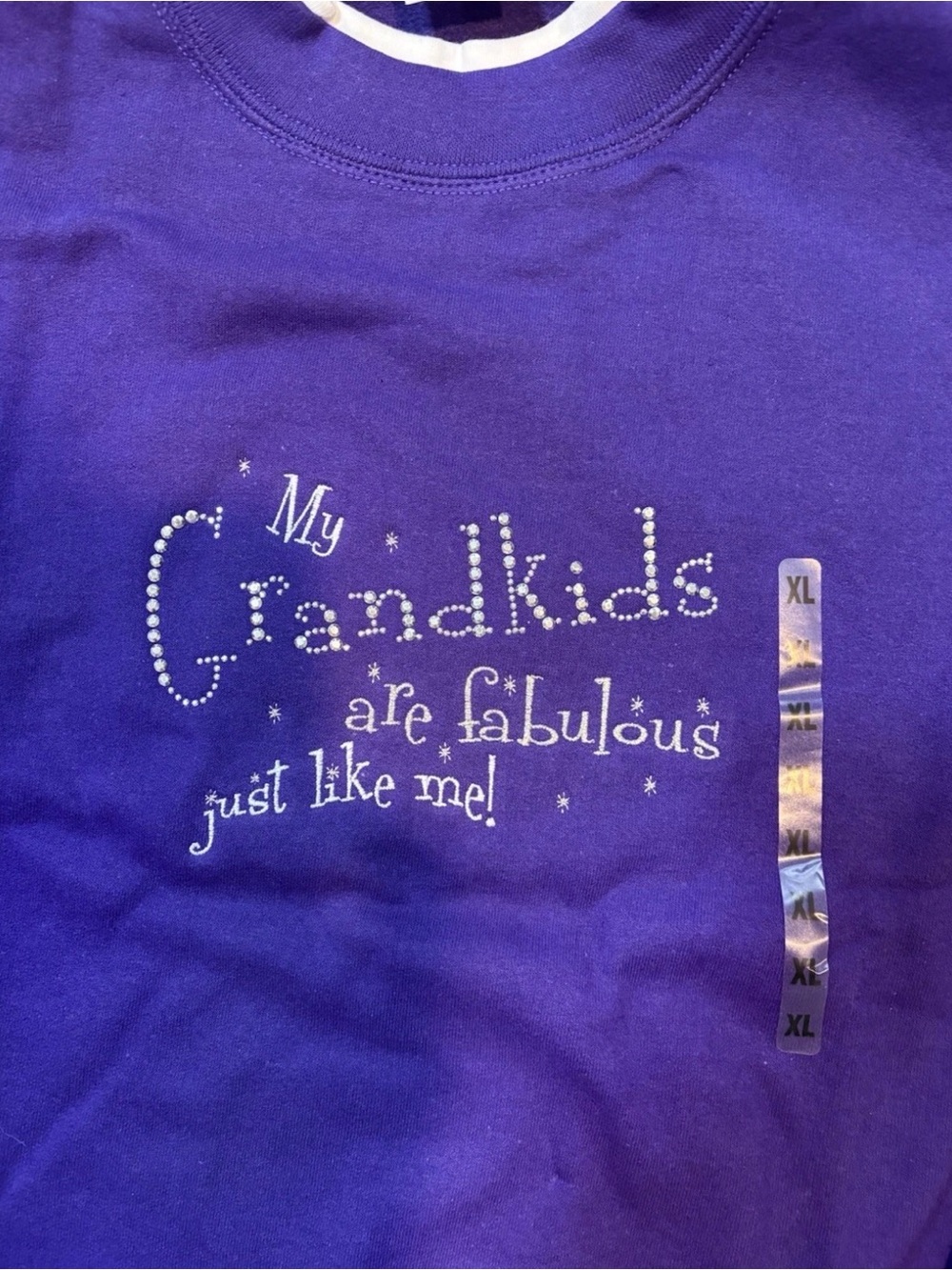Purple 'My Grandkids Are Fabulous' Crewneck Sweatshirt New With Tags